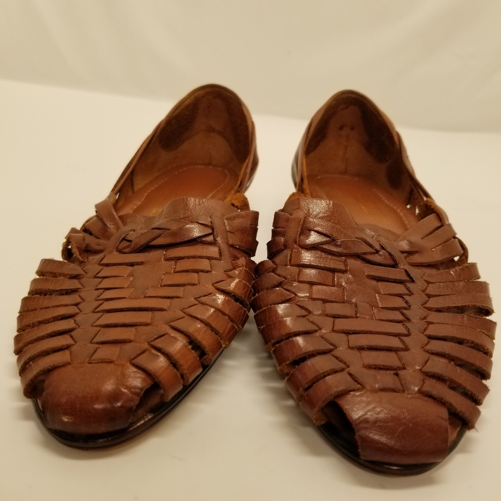 Naturalizer Womans Size 10N Brown Leather Loafer Slip On Basket Weave - Picture 8 of 13